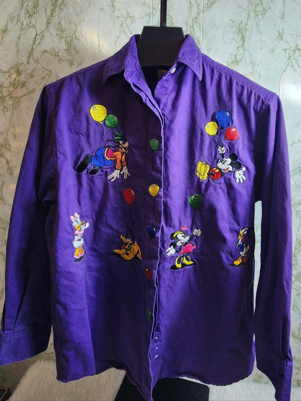 THE DISNEY STORE Vintage Embroidered Long Sleeve Button Down Shirt